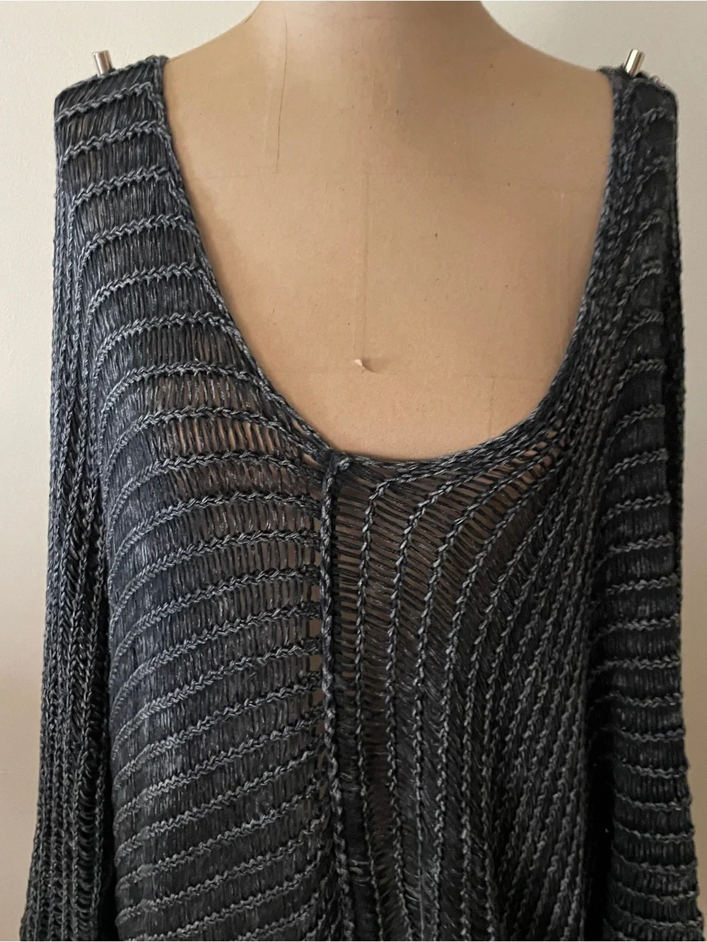 Open-Knit Black Women's Poncho‎ Shrug - Lightweight Layering